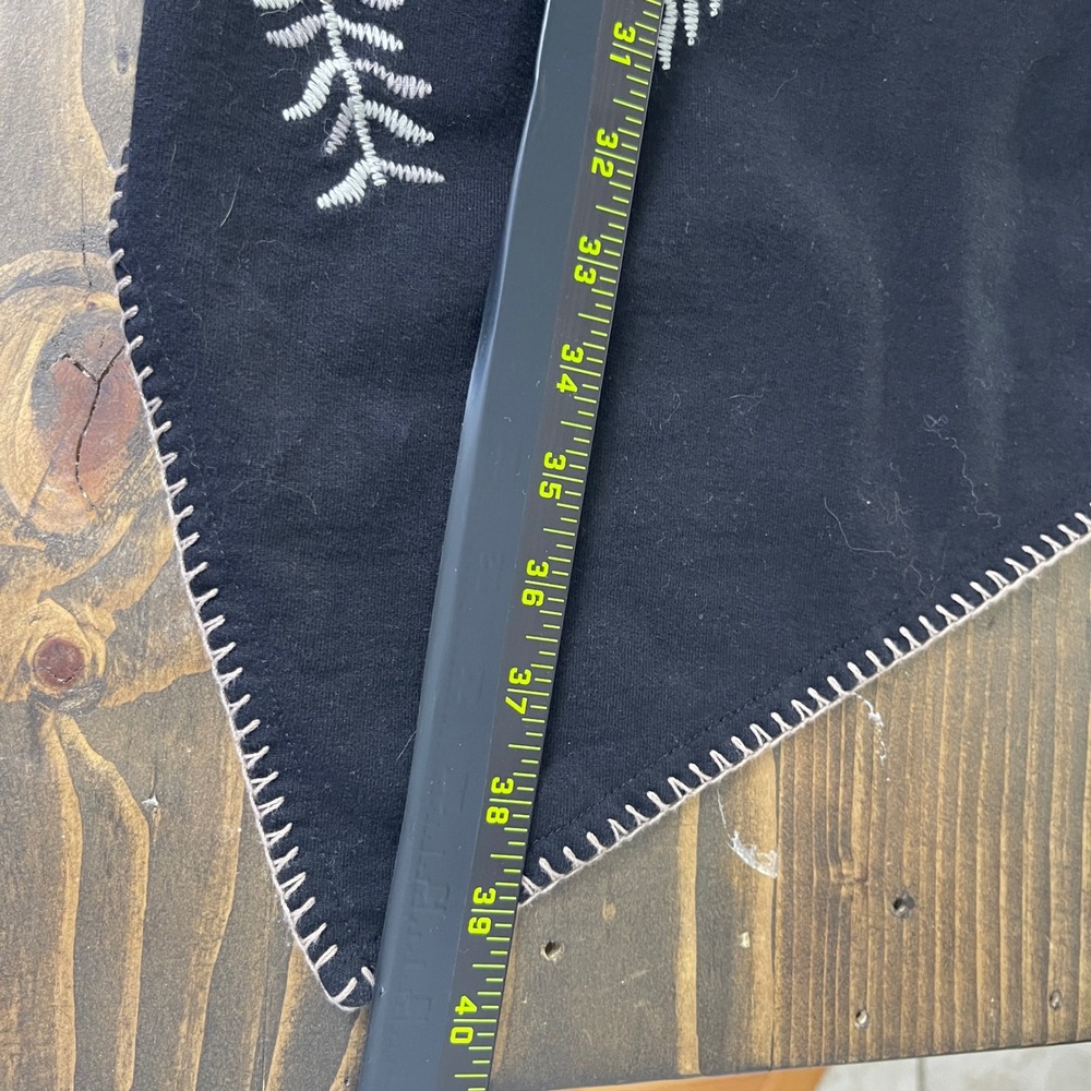 XCVI Black Embroidered Open Front‎ Waterfall Cardigan Womens M Boho Lagenlook - Picture 5 of 9